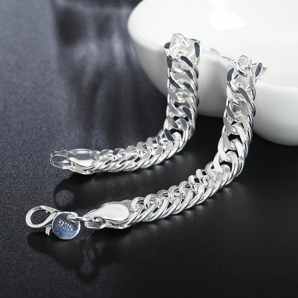 925 Silver Herringbone Style Bracelet - Picture 3 of 10